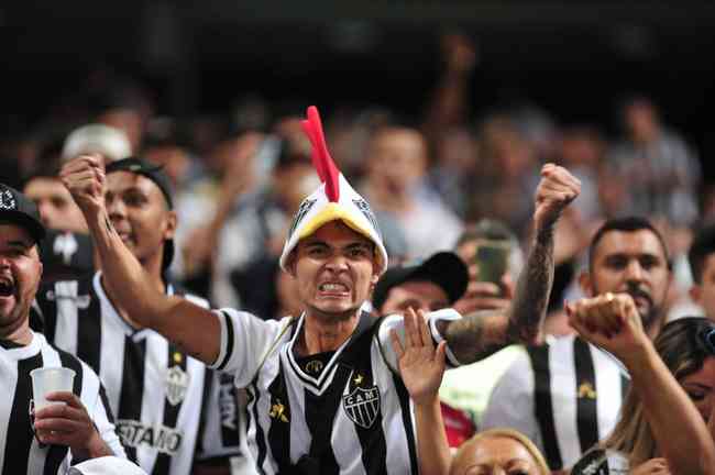 Pictures of Atlético fans, in Mineirão, during the first leg of the Copa do Brasil round of 16, against Flamengo (22/6/2022)