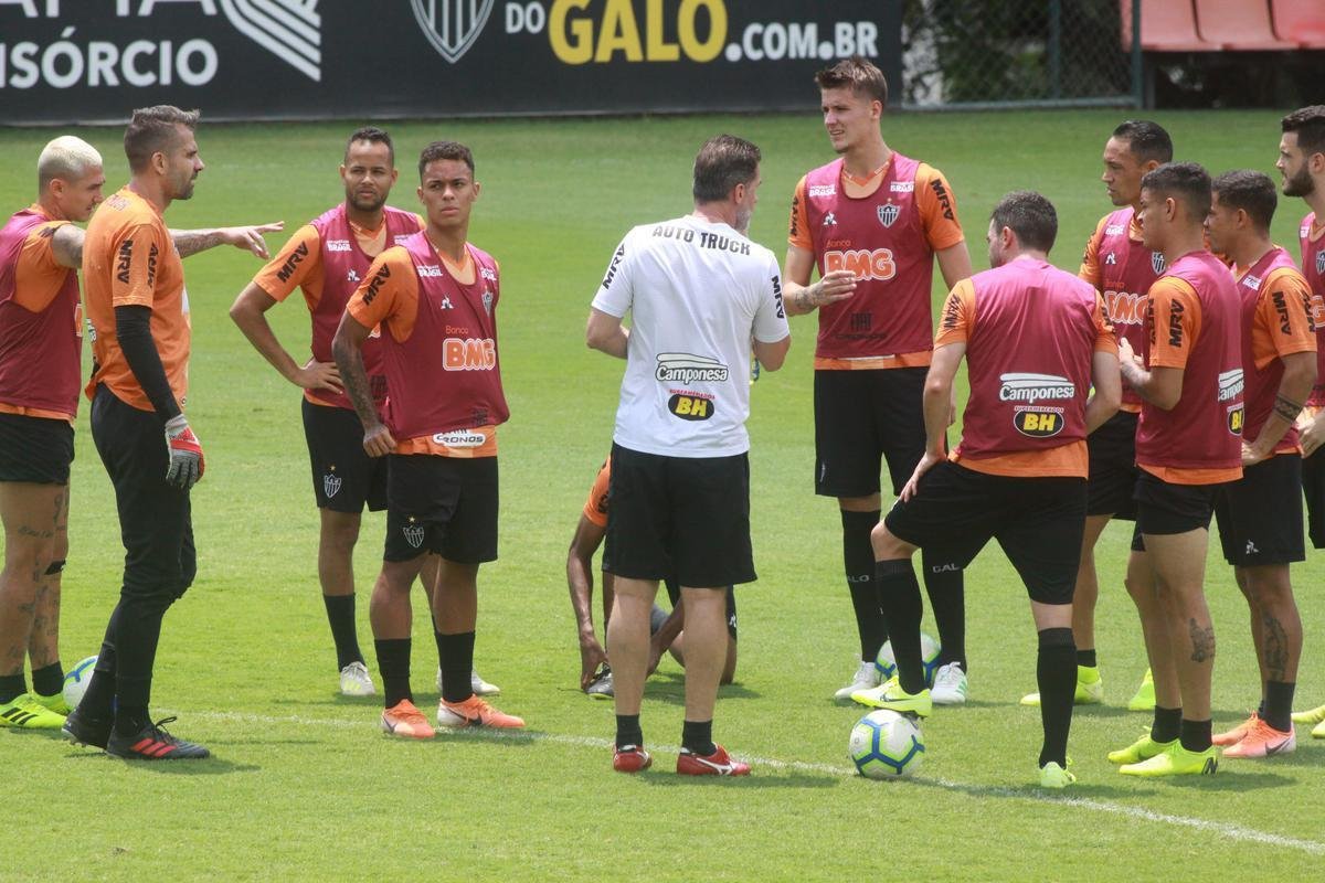 Treino do Atltico em preparao para o jogo de sbado, no Maracan