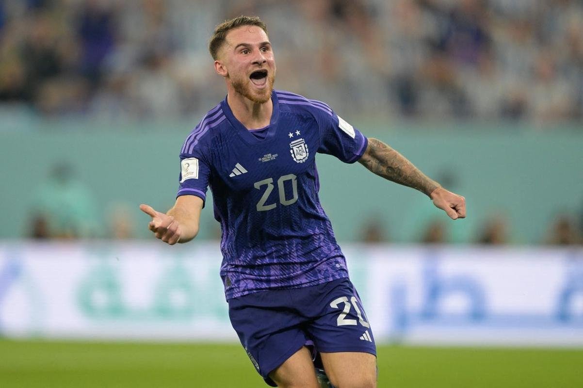 Alexis Mac Allister marcou o primeiro gol da Argentina sobre a Polnia no Estdio 974, em duelo pelo Grupo C da Copa do Mundo