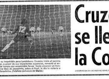 Jornal Clarín, de Buenos Aires, exibiu na capa o feito cruzeirense 