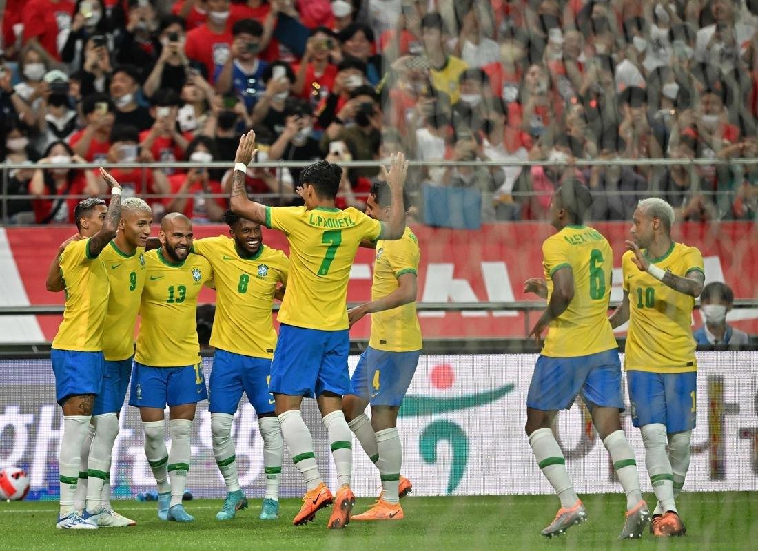 Imagens da goleada do Brasil sobre a Coreia do Sul, em Seul