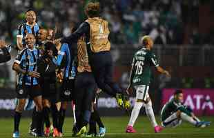 Quartas de final de 2019 - Palmeiras venceu o Grêmio por 1 a 0 fora de casa no primeiro jogo. Na segunda partida, perdeu em casa por 2 a 1 e foi eliminado. 