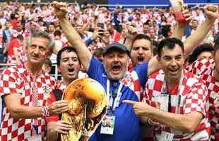 Torcida croata na grande final da Copa do Mundo, contra a Frana, em Moscou