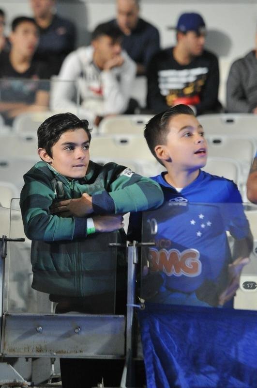 Torcida do Cruzeiro encarou frio e crise de abastecimento para apoiar o time contra o Palmeiras, no Mineiro
