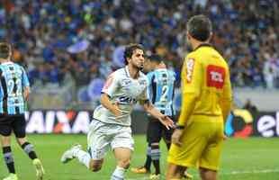 Momento em que Hudson marcou o gol do Cruzeiro no segundo tempo