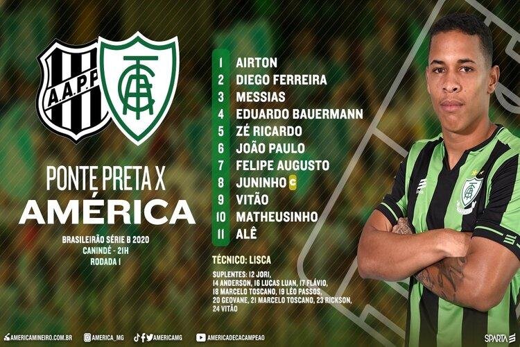 Lisca Escala Vitao Como Titular Na Estreia Do America Na Serie B Veja O Time Superesportes