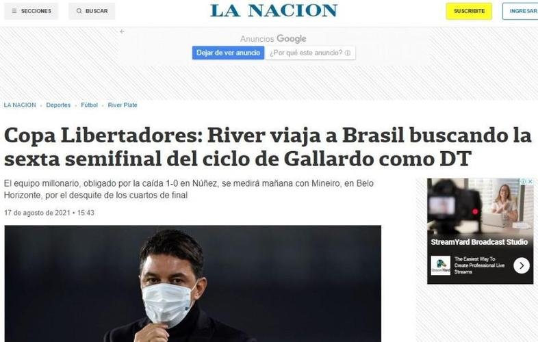 La Nación relembra que Gallardo busca sua sexta semifinal de Libertadores diante do Atlético