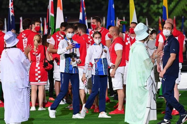 Delega��es de todos os pa�ses na Cerim�nia de Encerramento dos Jogos de T�quio