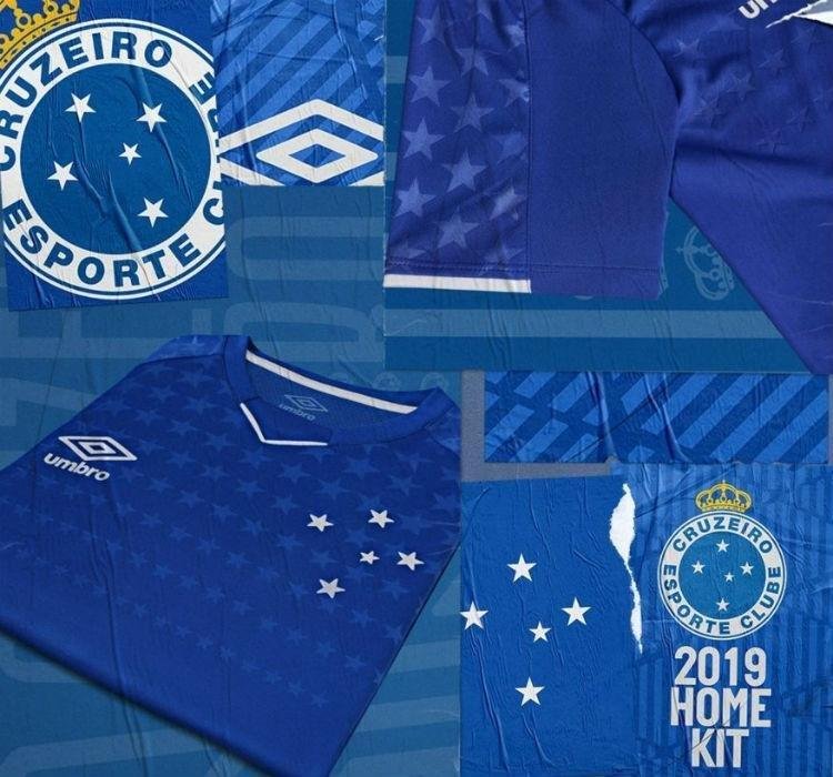 Imagens da camisa principal do Cruzeiro para a temporada 2019
