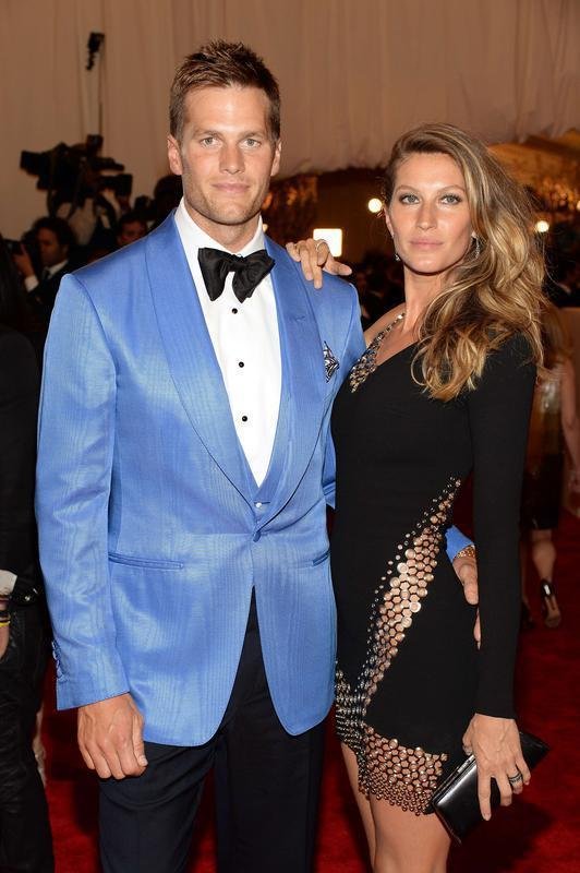 Foto da supermodelo Gisele Bndchen e de Tom Brady, jogador de futebol americano do Tampa Bay Buccaneers