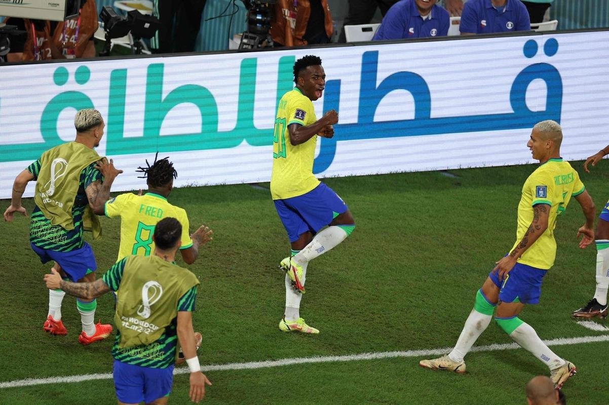 Duelo entre Brasil e Sua, pela 2 rodada do Grupo G da Copa do Mundo, acontece no Estdio 974, em Doha, no Catar