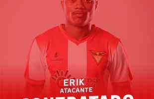 O CRB anunciou a contratao do atacante Erik, que estava no Desportivo Aves, de Portugal