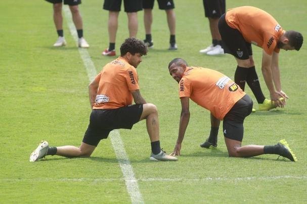 Treino do Atltico em preparao para o jogo de sbado, no Maracan