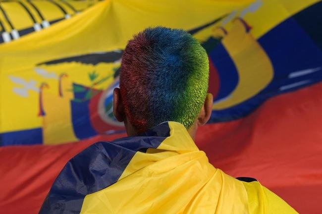 Torcedores do Equador no jogo de abertura da Copa do Mundo