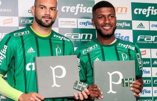 Wverton (esquerda) - goleiro se transferiu do Atltico-PR para o Palmeiras / Emerson Santos (direita) - zagueiro se transferiu do Botafogo para o Palmeiras