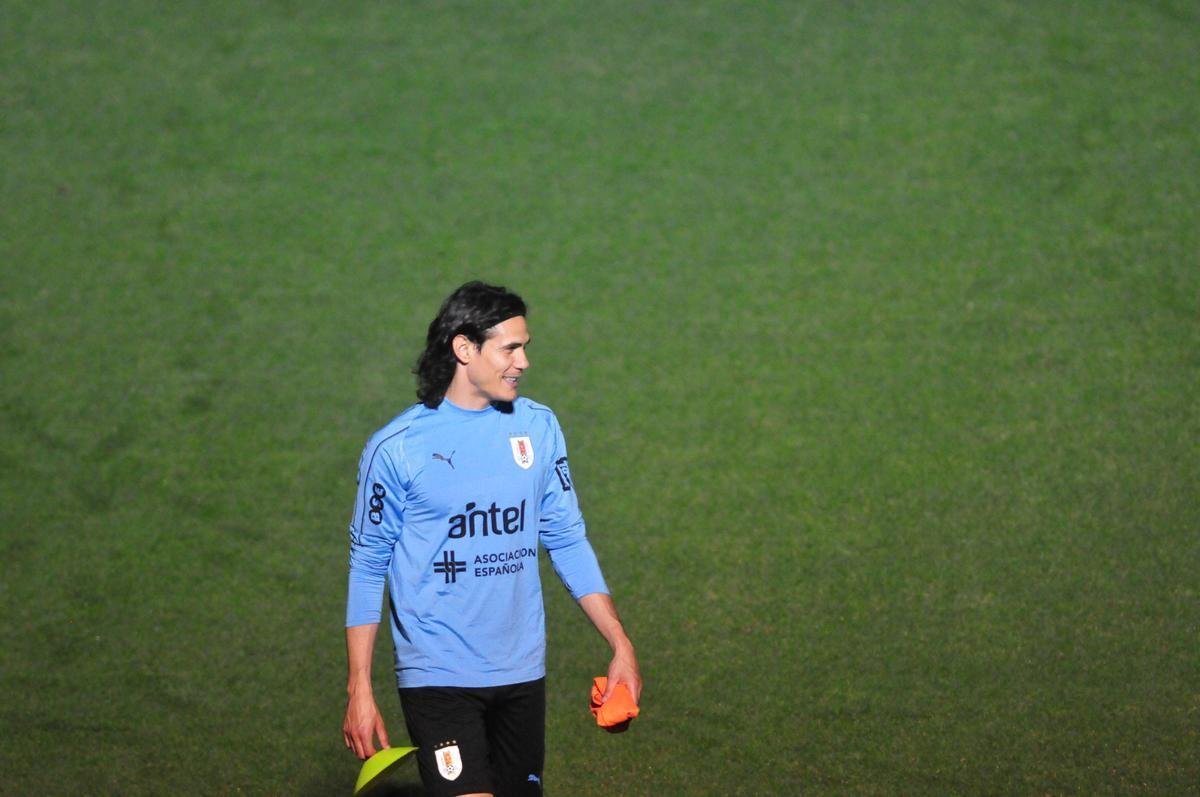 Imagens do primeiro treino da Seleo Uruguaia no Sesc Venda Nova, em Belo Horizonte