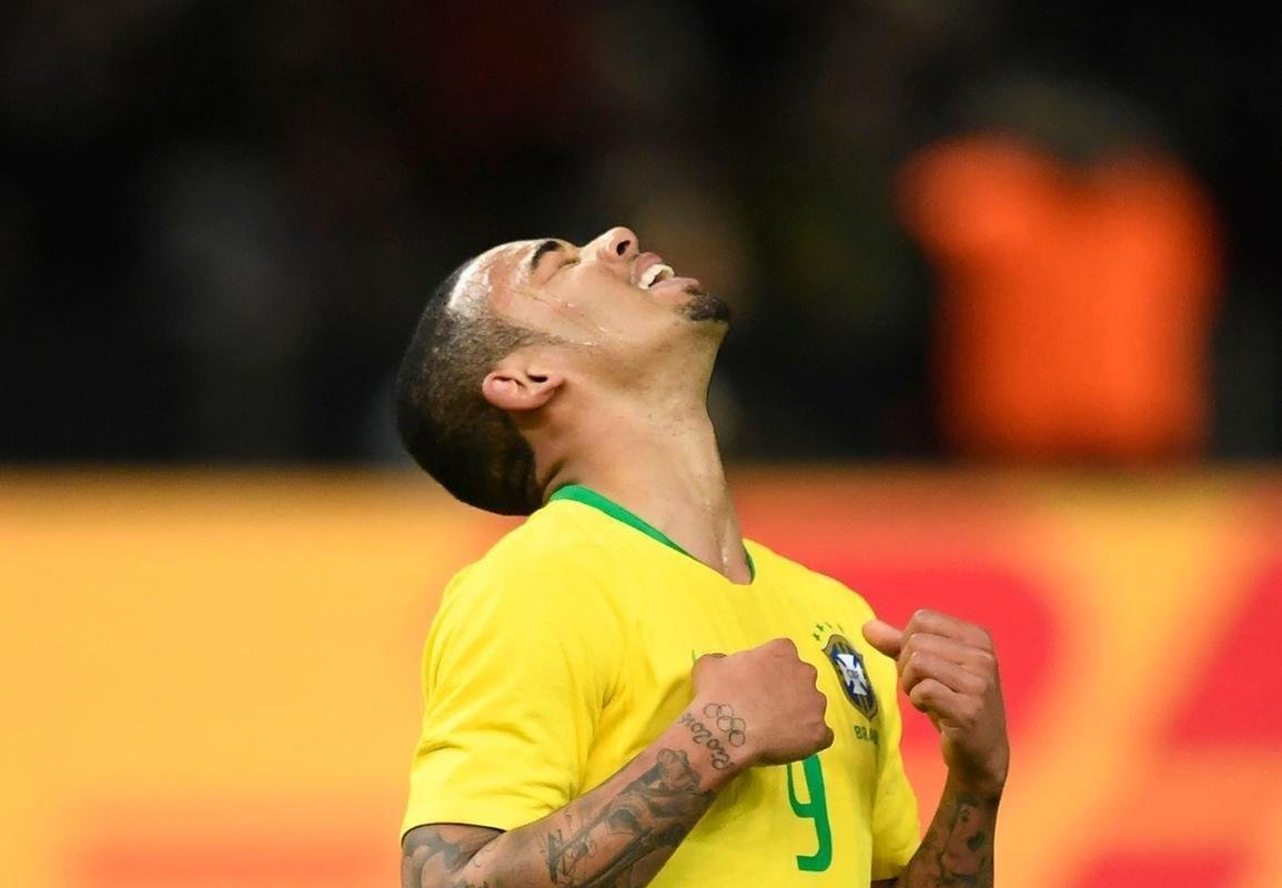 Gabriel Jesus fez, de cabea, o nico gol da vitria brasileira sobre a Alemanha em Berlim