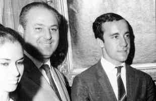 O ex-presidente do Cruzeiro, Felicio Brandi (e), ao lado de Tosto nos nos 1960