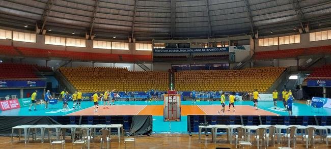 Cruzeiro treina no Sabiazinho, em Uberlndia, antes da deciso contra o Minas na Superliga Masculina