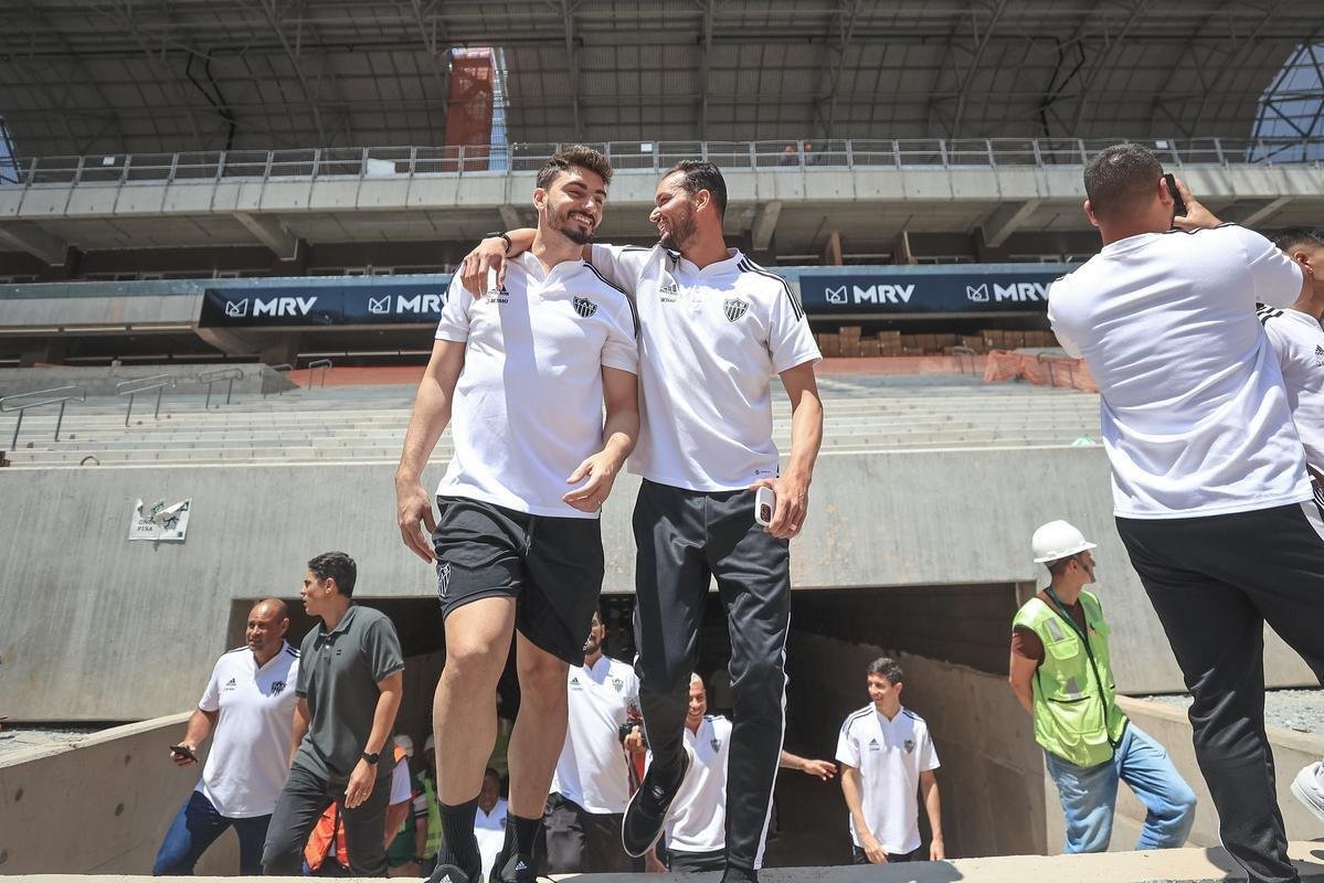 Na manh deste sbado (24/9), jogadores, comisso tcnica e diretoria do Atltico visitaram as obras da Arena MRV, futura casa do Galo.