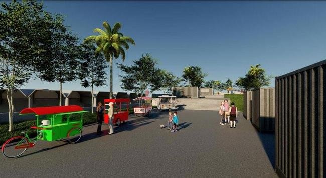 Alm de seguir como complexo esportivo, a rea do ginsio abrigar um restaurante com vista panormica, um shopping e um hotel