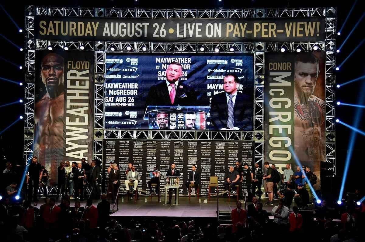 Imagens da abertura da turn com Mayweather e McGregor, em Los Angeles