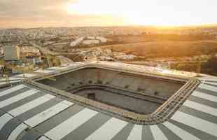 Arena MRV segue em ritmo acelerado de obras. Previso de concluso do estdio foi atualizada para dezembro.