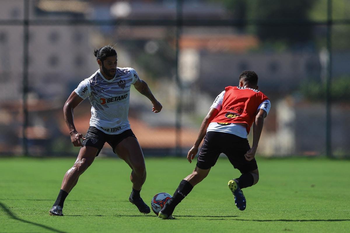 Fotos do coletivo entre profissionais e sub-20 do Atltico