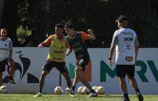 O Atlético fez um treino tático, na manhã desta quinta-feira (2), para a decisão com o Palmeiras pelo Campeonato Brasileiro.