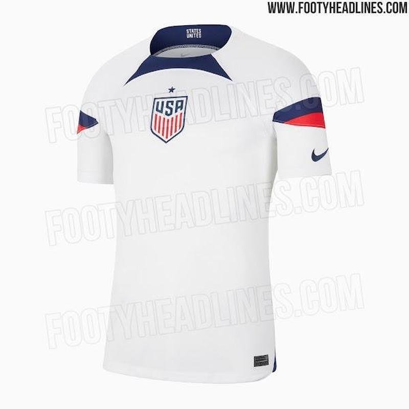 A provvel camisa I dos Estados Unidos para a Copa do Mundo foi desenvolvida pela Nike e divulgada de forma antecipada pelo portal Footyheadlines
