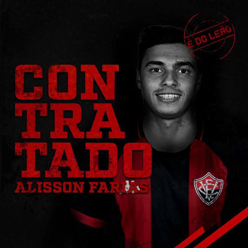 O Vitria anunciou a contratao do meia Alisson Farias, que estava no CRB