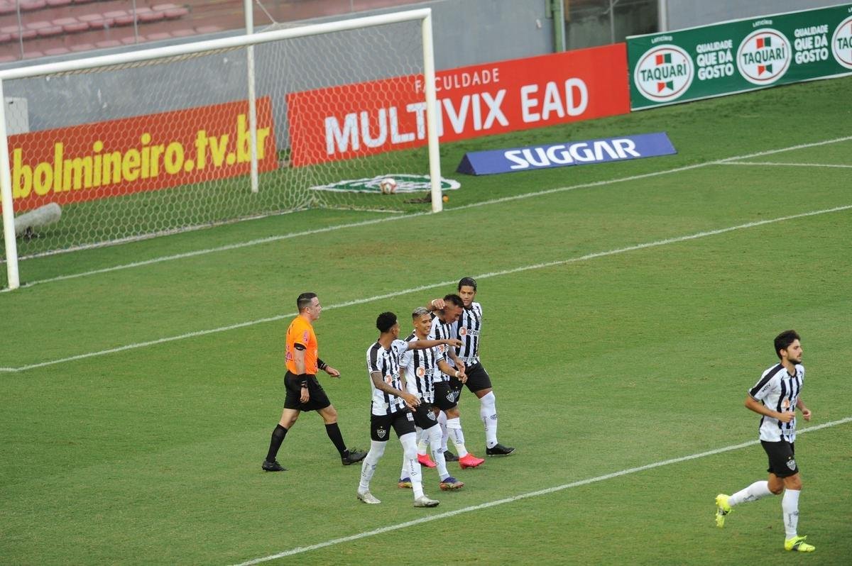 Fotos da vitria do Atltico sobre o Patrocinense, por 3 a 1, no Independncia, em Belo Horizonte, pela quarta rodada do Campeonato Mineiro. Mando foi do clube do interior, que no pde realizar a partida em Patrocnio devido ao elevado nmero de casos de COVID-19 na cidade.