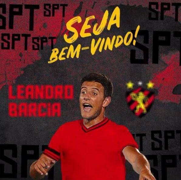 O Sport anunciou a contratao do atacante Leandro Barcia, que estava no Gois