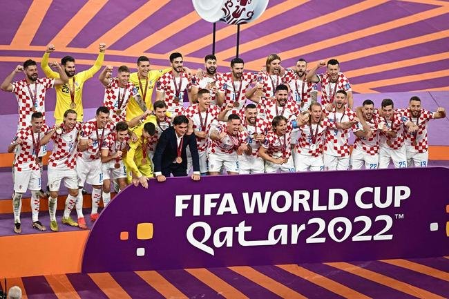 Festa e premiao da Crocia por terceiro lugar na Copa do Mundo de 2022, no Catar. Croatas venceram o Marrocos por 2 a 1, neste sbado (17) e conseguiram mais um feito histrico em Mundiais.