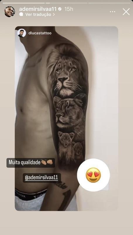 Ademir fez nova tatuagem