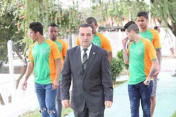 Zagueiro Cardoso, os meias Diego Lopes e Eisner Loboa, e os atacantes Nixon e Michael foram apresentados pelo presidente Anderson Racilan