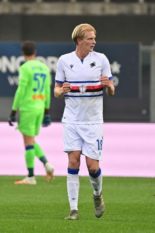 Meio-campista noruegus Morten Thorsby, da Sampdoria, teve COVID-19