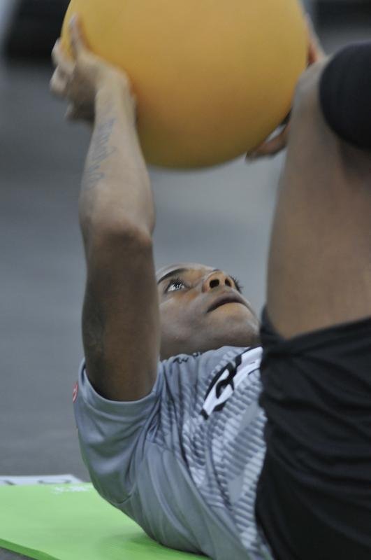 Imagens do treino do Atltico na academia da Cidade do Galo