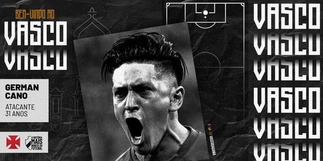 O Vasco anunciou a contratao do atacante Germn Cano, que estava no Independiente Medelln