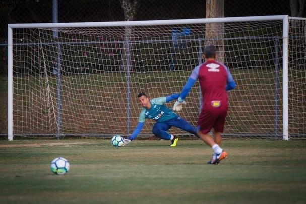 Cruzeiro encerrou preparao para jogo com Palmeiras em treino fechado na Toca da Raposa II