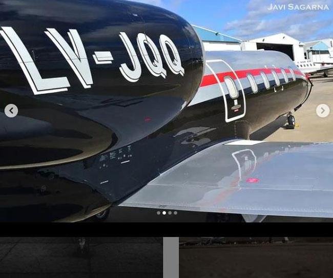 Jato Learjet 60XR que transportou Zrate de Buenos Aires a BH