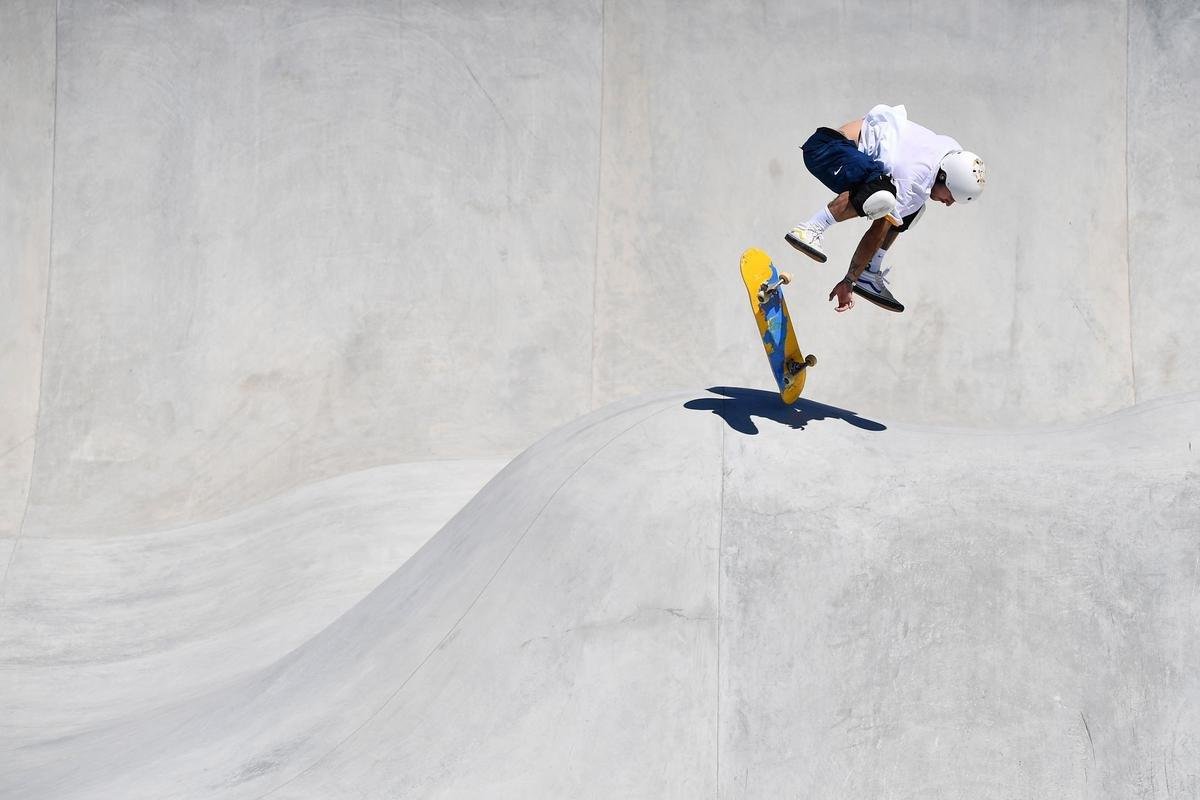 Pedro Barros conquistou a medalha de prata no skate park