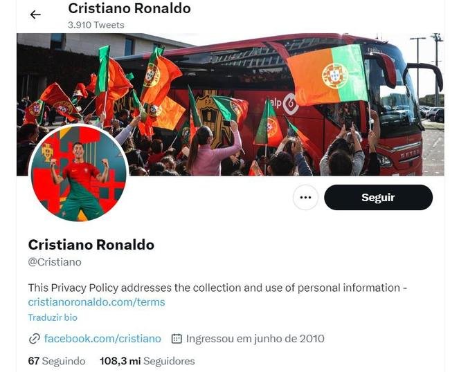 Contas de jogadores e clubes com e sem o perfil de verificado no Twitter