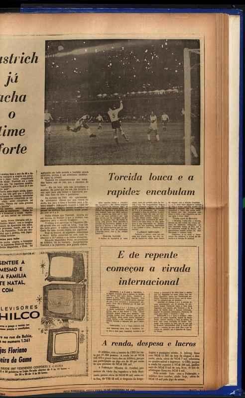 Dirio da Tarde, 20 de dezembro, um dia aps o jogo - segunda parte da matria da vitria do Atltico sobre a Iugoslvia