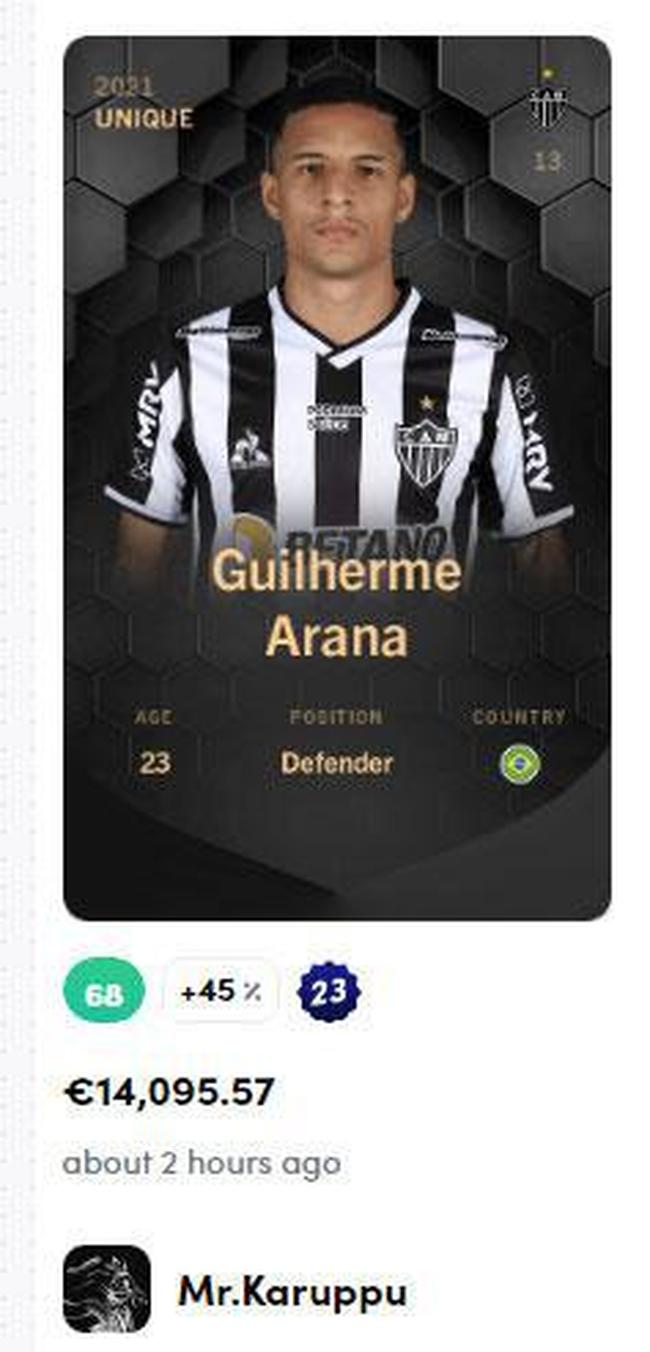 Guilherme Arana - 14.095,57 euros (R$ 89.762,06) pela carta única