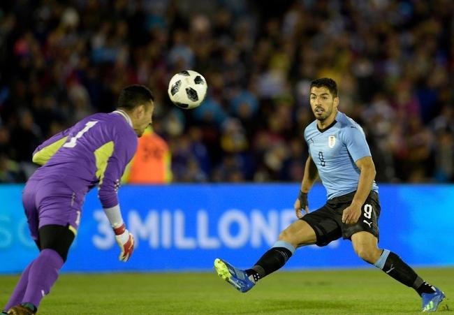 Fotos da vitria do Uruguai sobre o Uzbequisto, em Montevidu, em amistoso antes da Copa