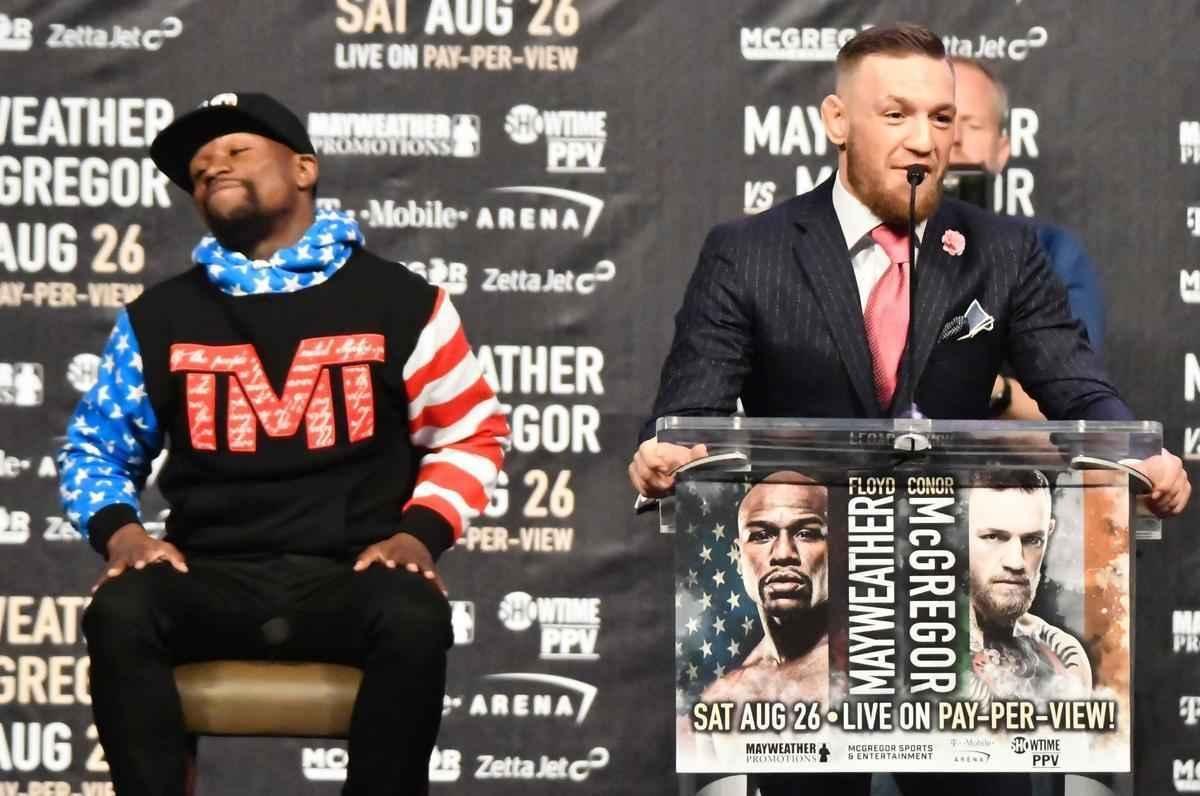 Imagens da abertura da turn com Mayweather e McGregor, em Los Angeles