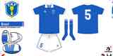 1990 - Camisa azul com detalhes brancos no foi utilizada na Copa de 1990