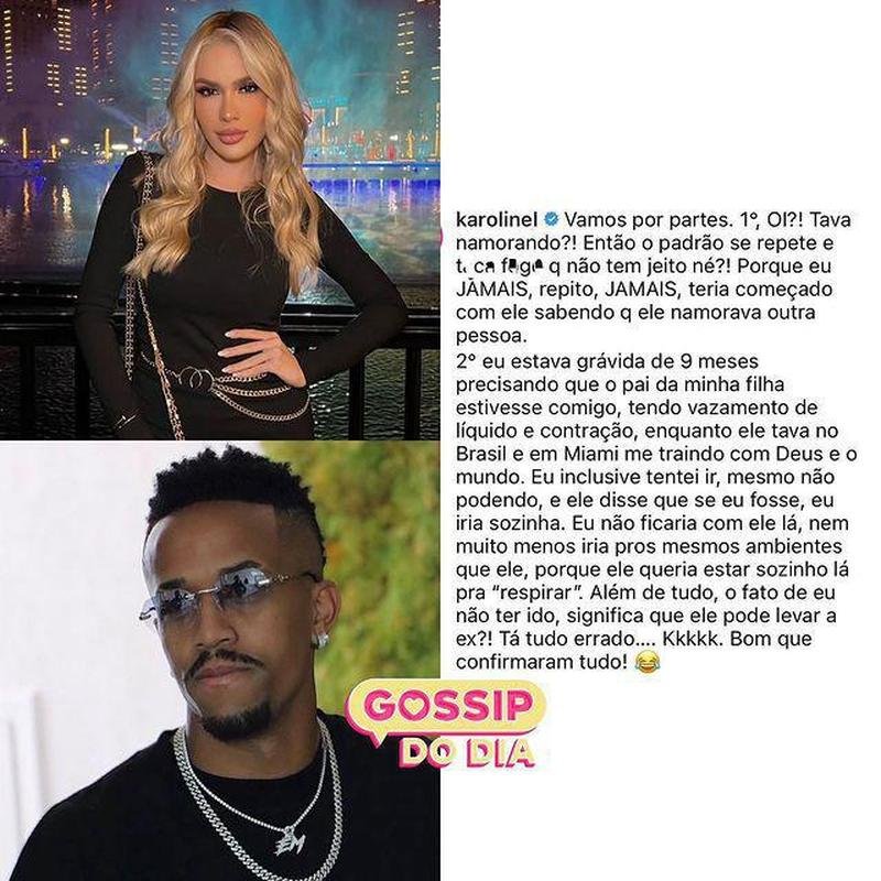 Karoline Lima rebate as acusaes feitas pela prima de Milito