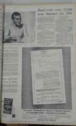 Em 1969, o jornal Estado de Minas destacou páginas para noticiar o grande marco alcançado pelo então goleiro Raul Plassmann